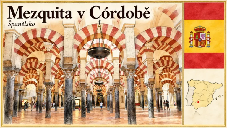 Mezquita v Córdobě: dvojité oblouky, mihráb a katedrála