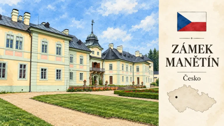 Zámek Manětín: barokní obnova města, portréty služebnictva a zahrada