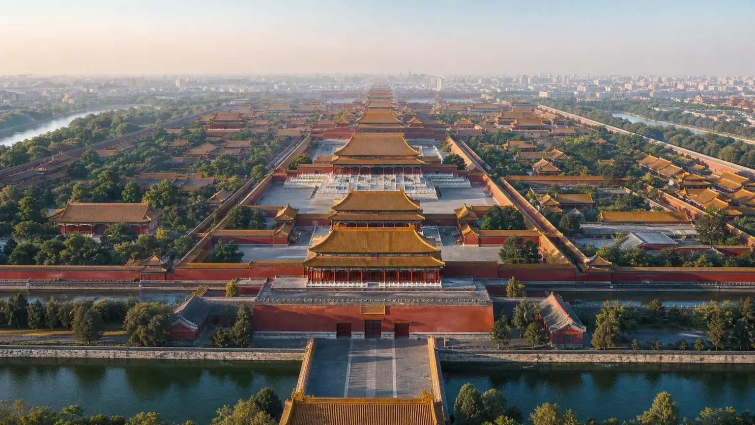 Původní redakční ilustrace osy Zakázaného města v Pekingu